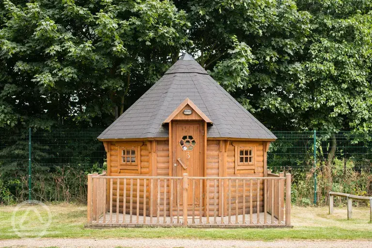 Camping cabin exterior with private decking