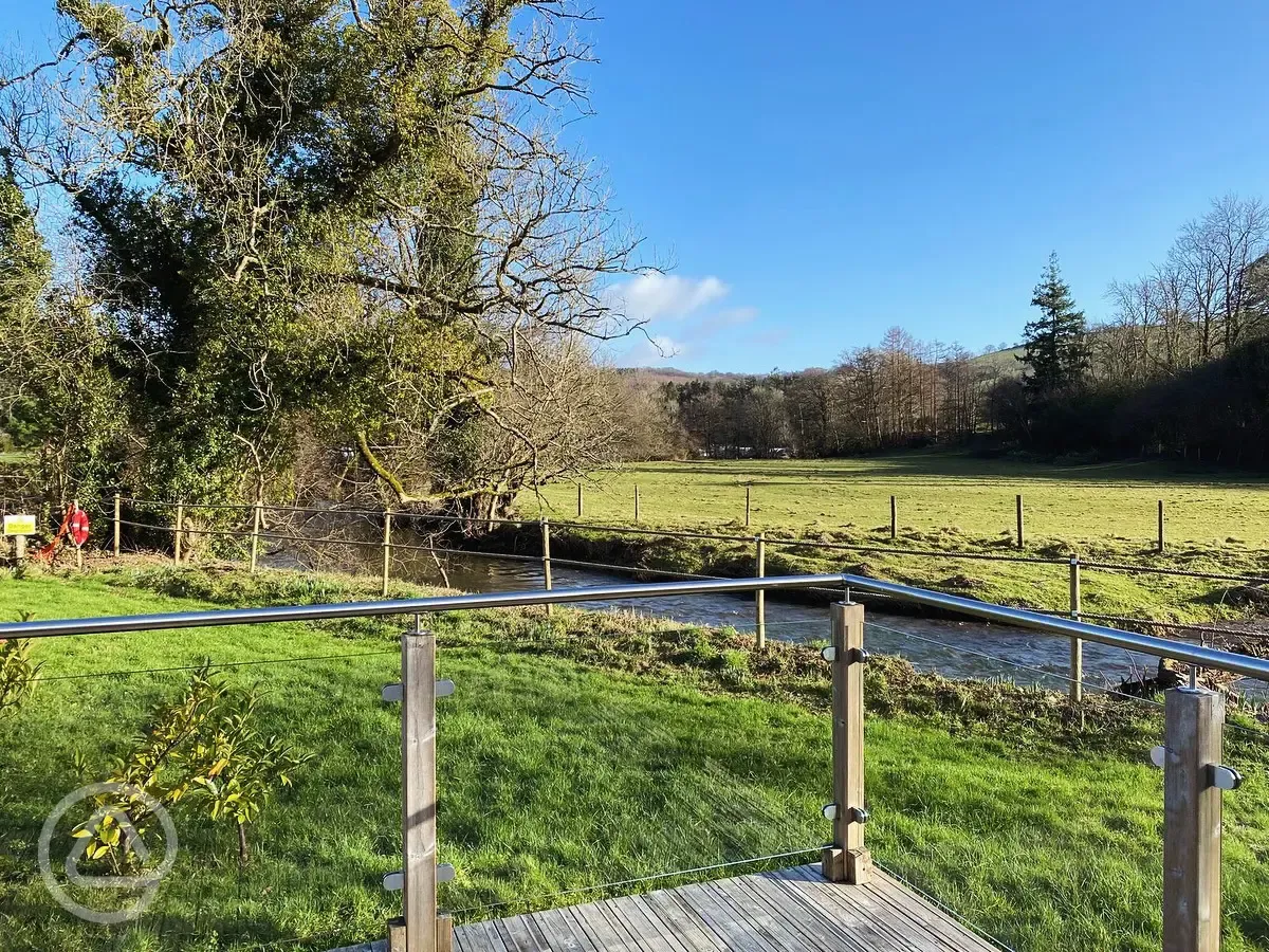 View of the river from the ensuite glamping pods