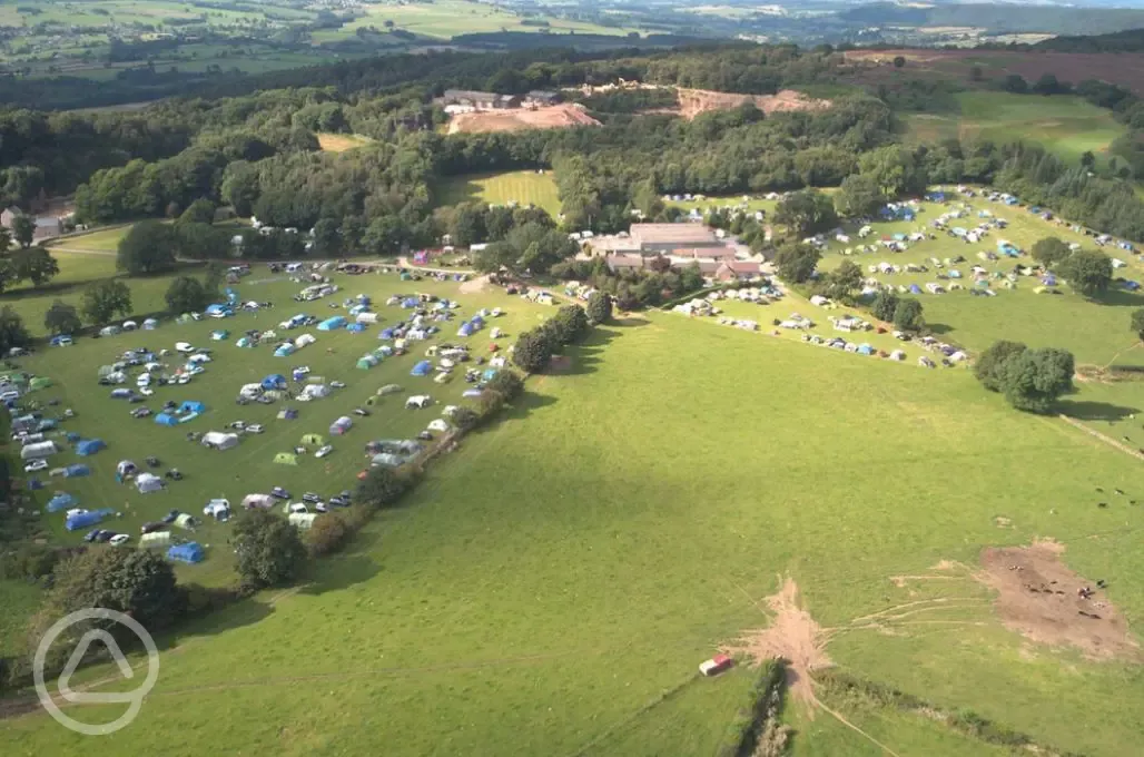 Aerial view of the campsite