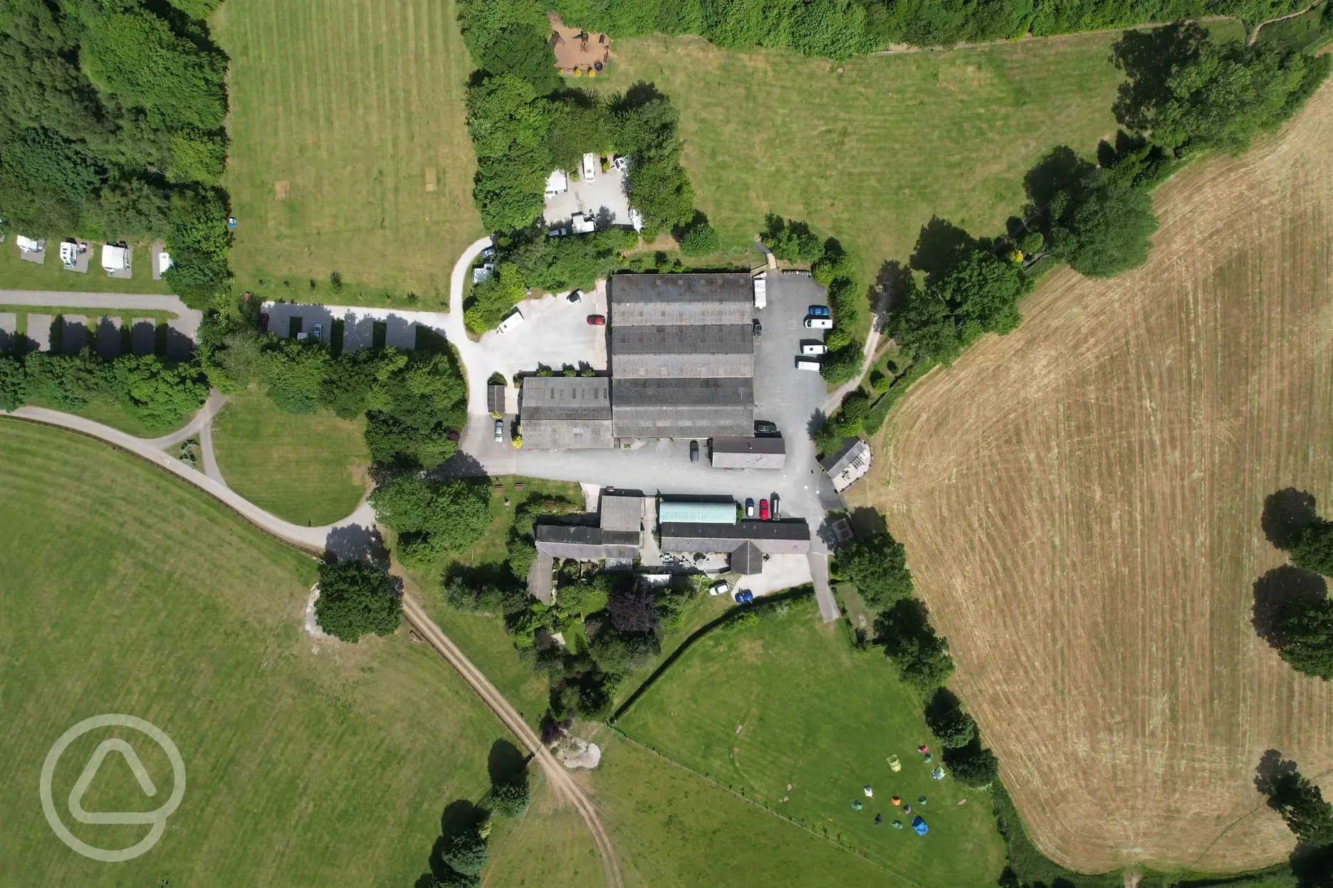 Aerial of the barn