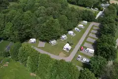 Aerial of electric hardstanding pitches with 13 amp hook ups