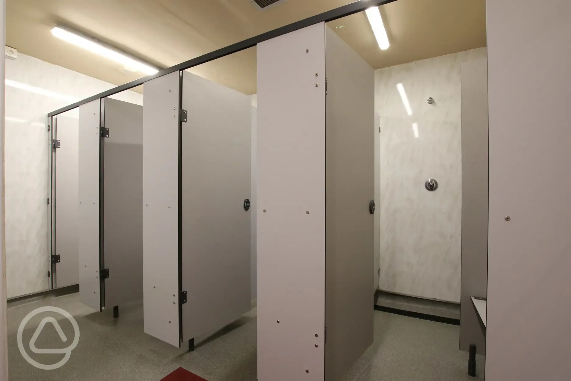 Campsite shower cubicles