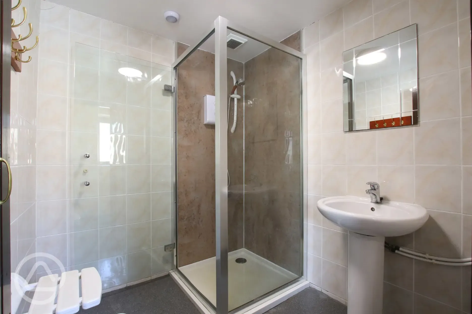 Accessible bathroom with a shower