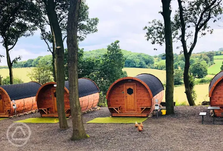 Barrell camping pods