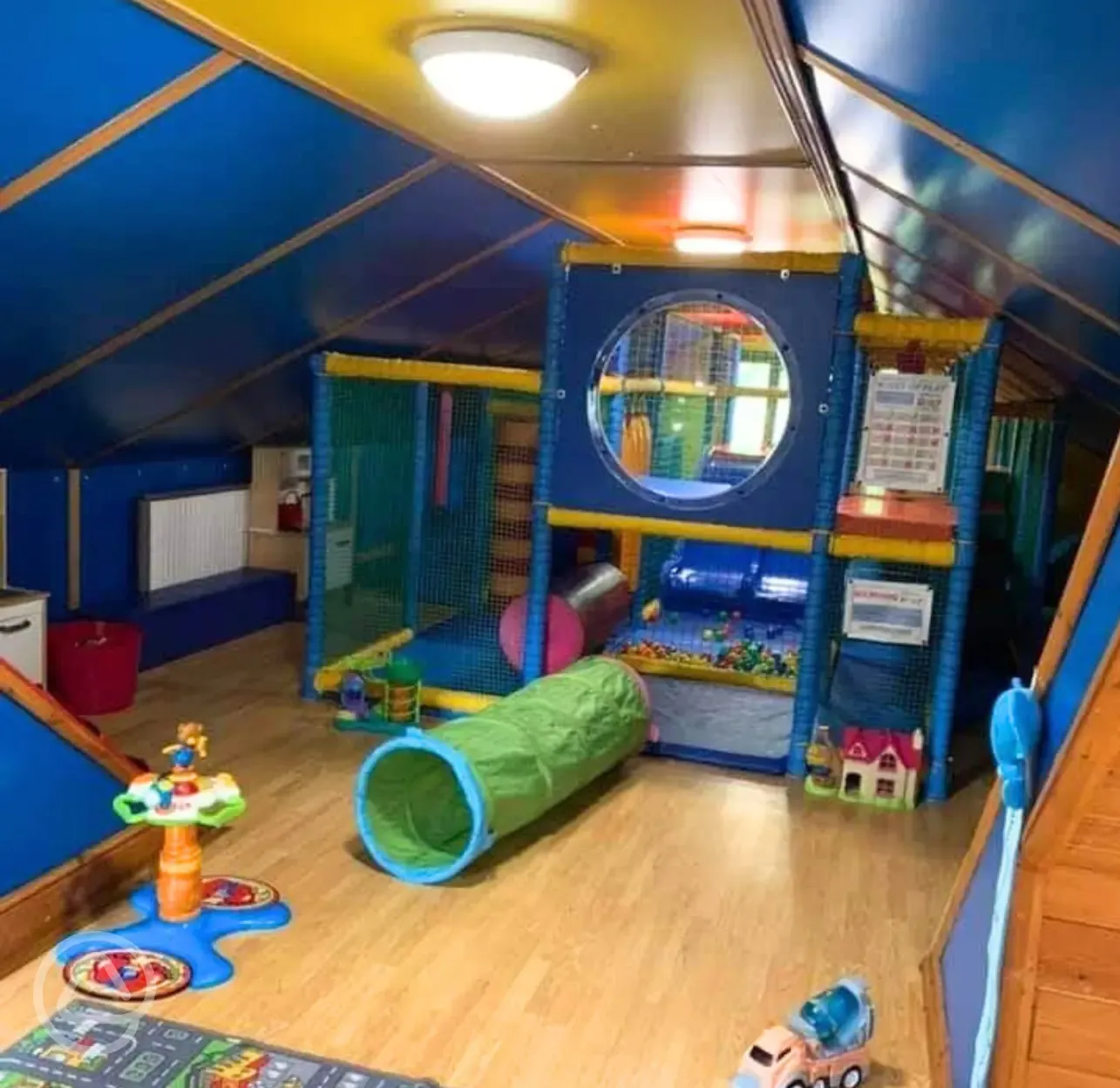 Indoor play area for toddlers and infants up to age 4, open for select numbers