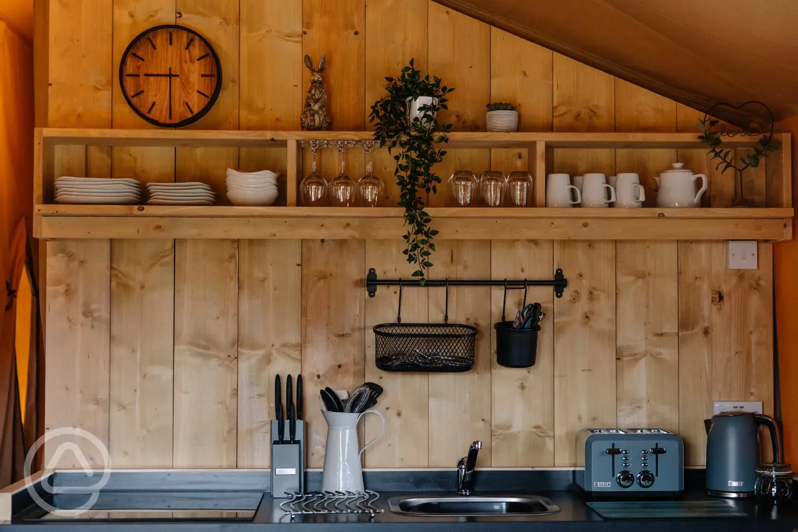 Safari tent kitchen