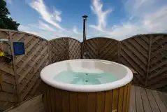 Safari tent hot tub