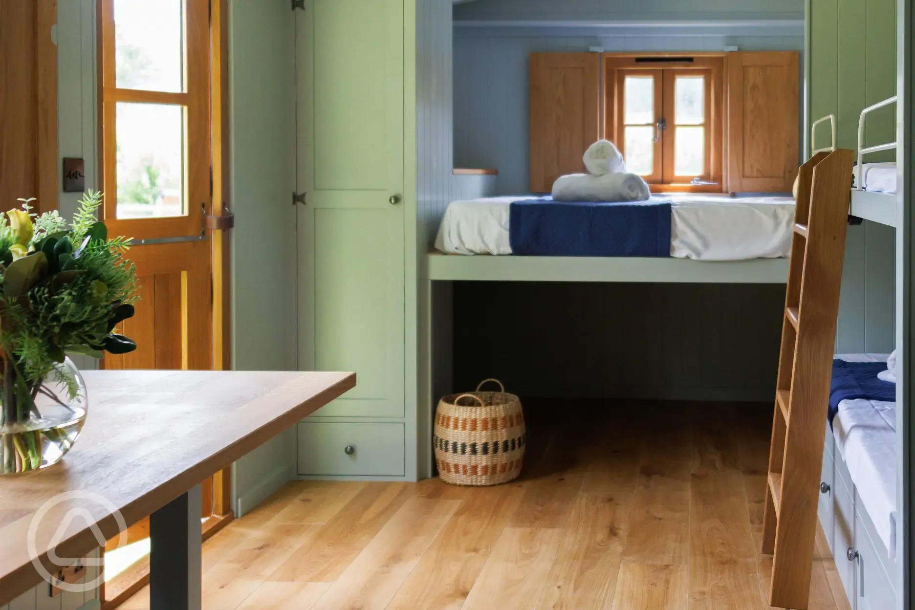 Shepherd's hut interior