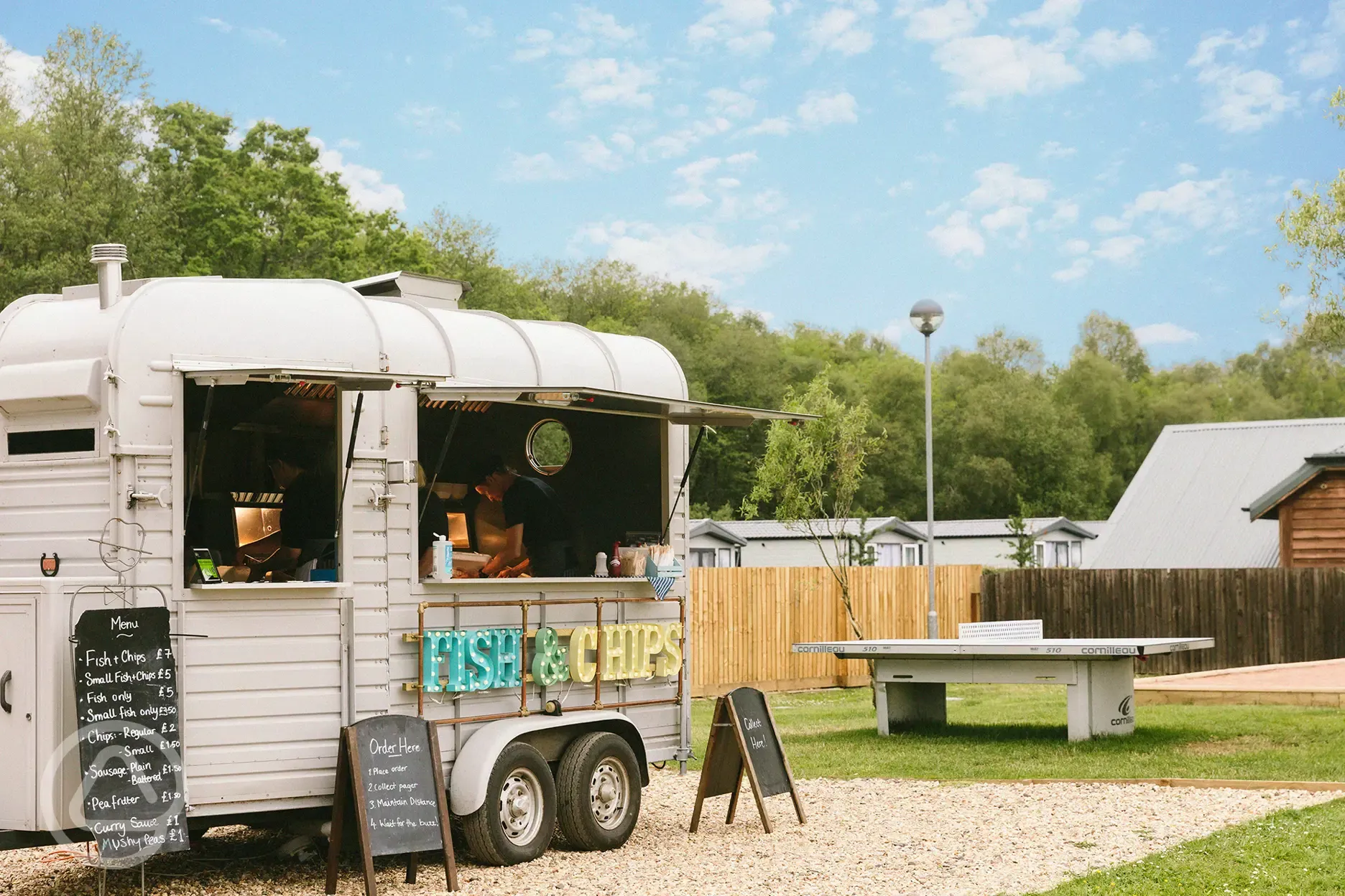 Visiting food trucks