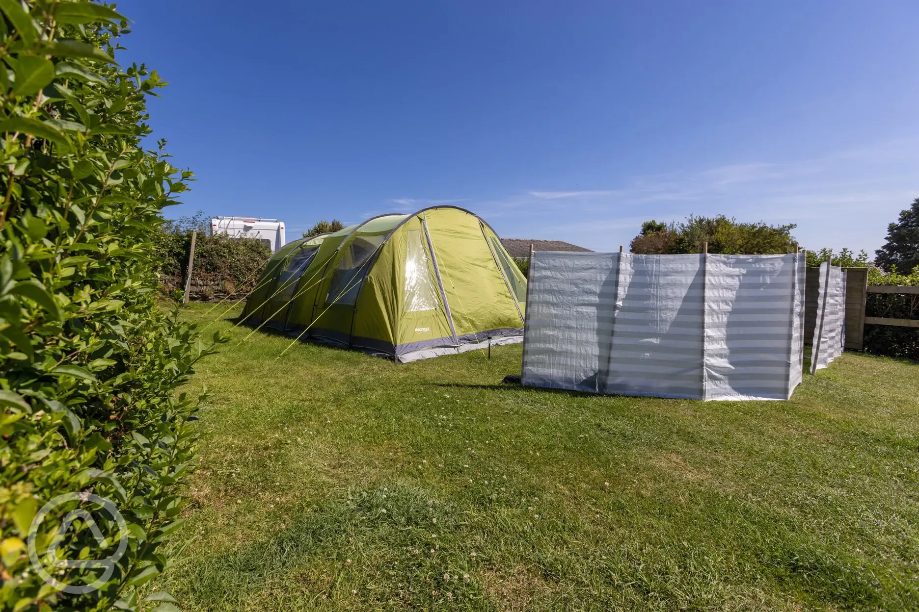 Large tent on an electric grass pitch