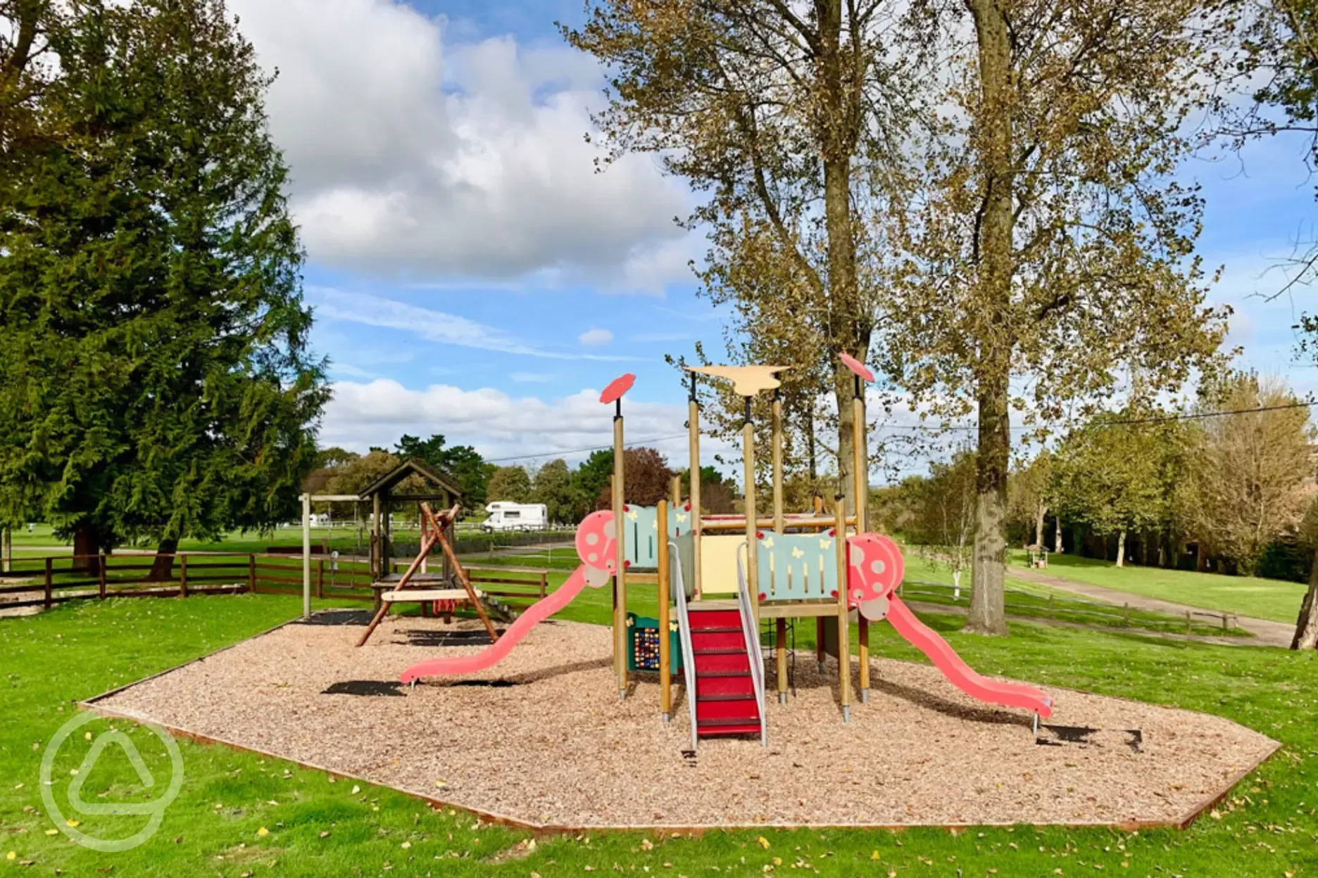 Childrens play area with slides Childrens play area with slides