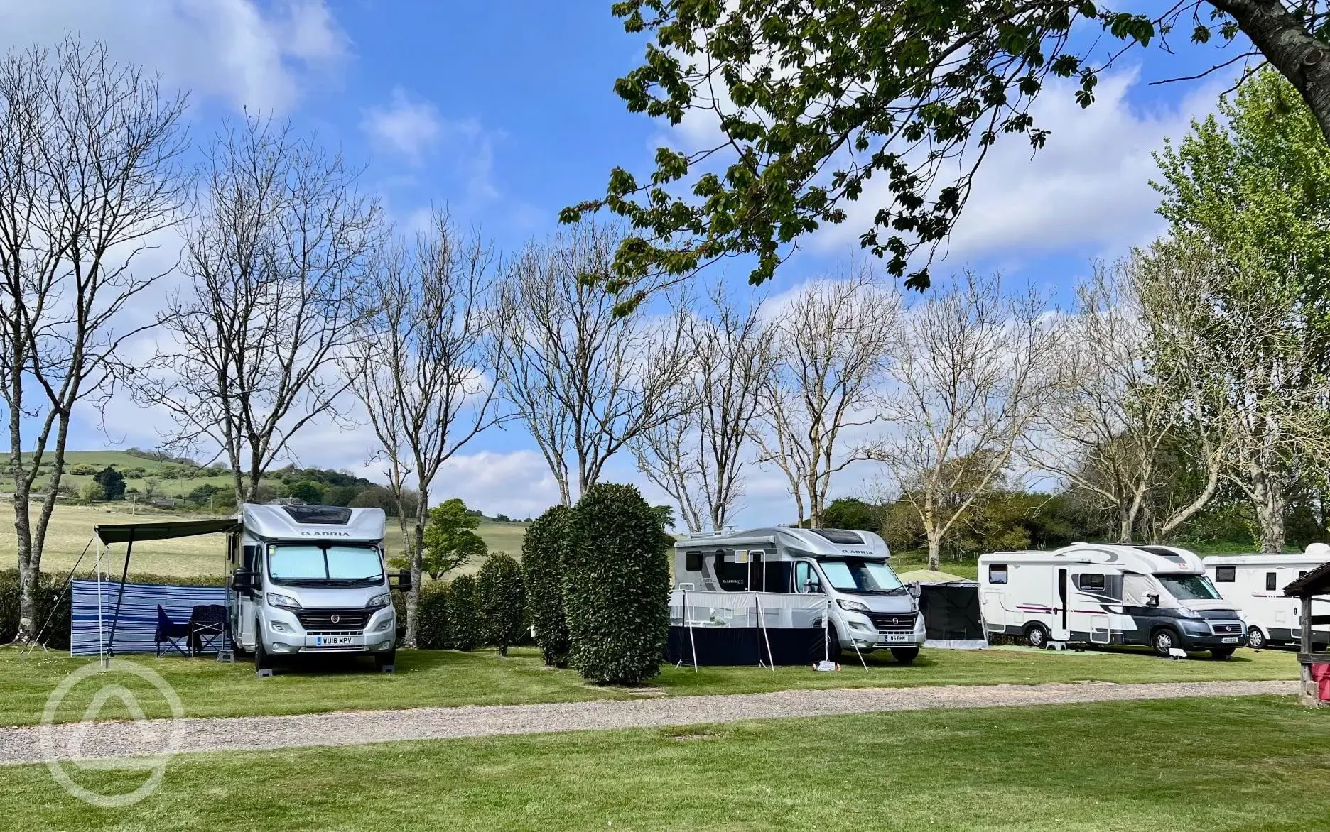 Grass touring pitches at Appuldurcombe Gardens  Grass touring pitches at Appuldurcombe Gardens