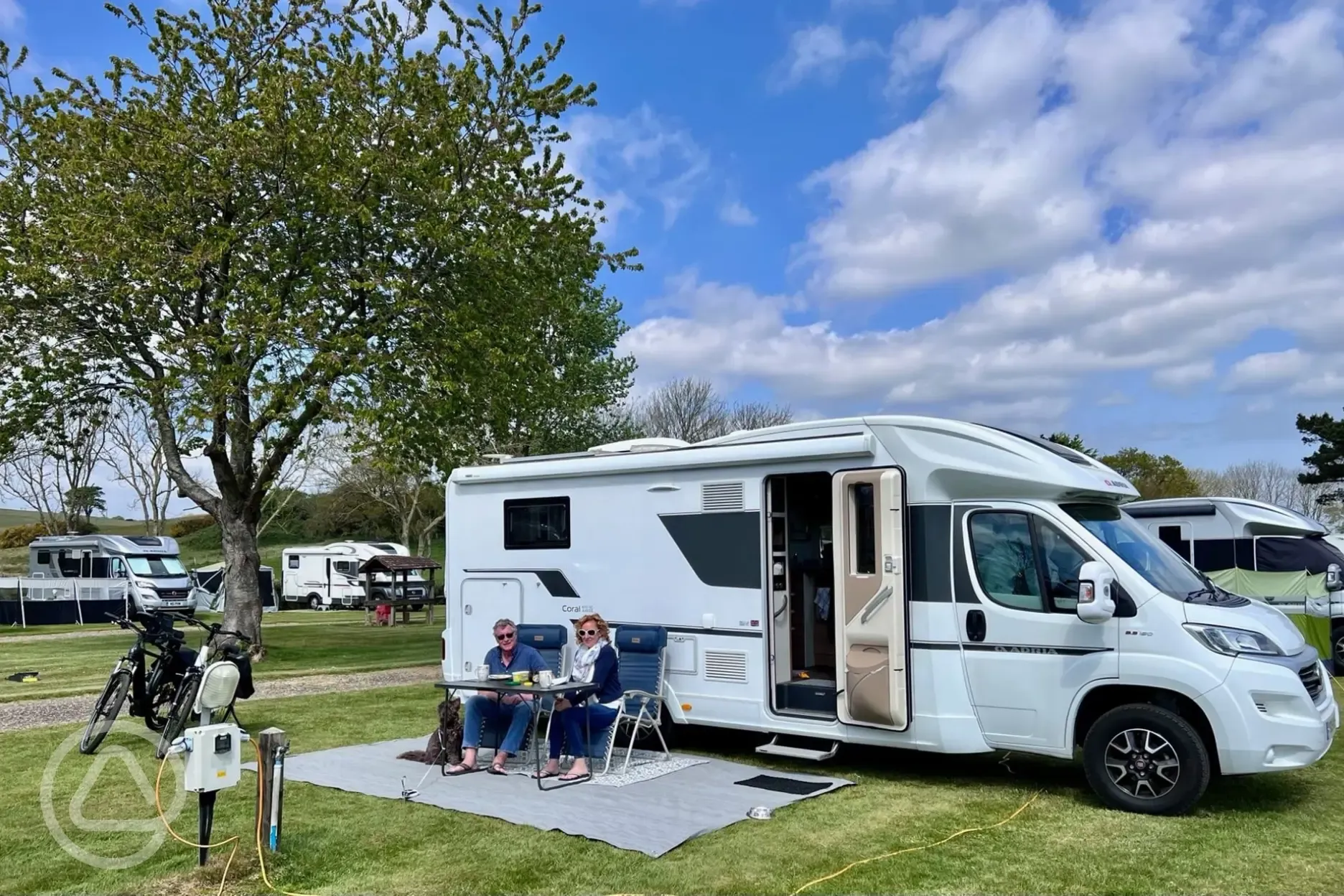 Grass touring pitches at Appuldurcombe Gardens  Grass touring pitches at Appuldurcombe Gardens