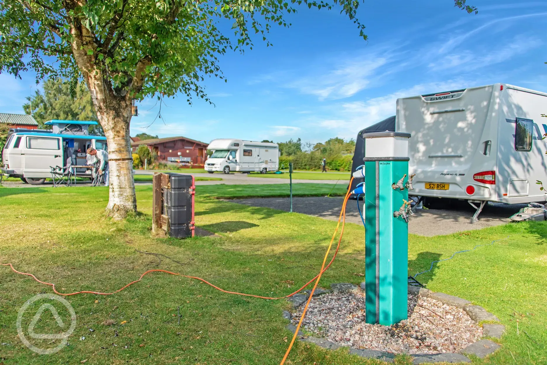 Fully serviced hardstanding pitches with EHU, water and grey waste drainage