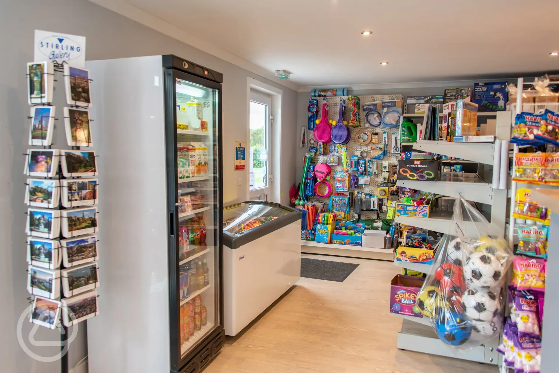 Onsite shop selling groceries, toys, ice creams and camping supplies