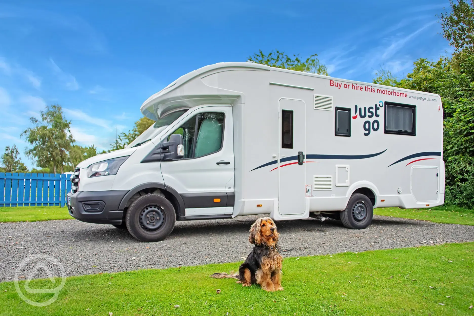 Fully serviced hardstanding pitches, with up to two dogs allowed per pitch