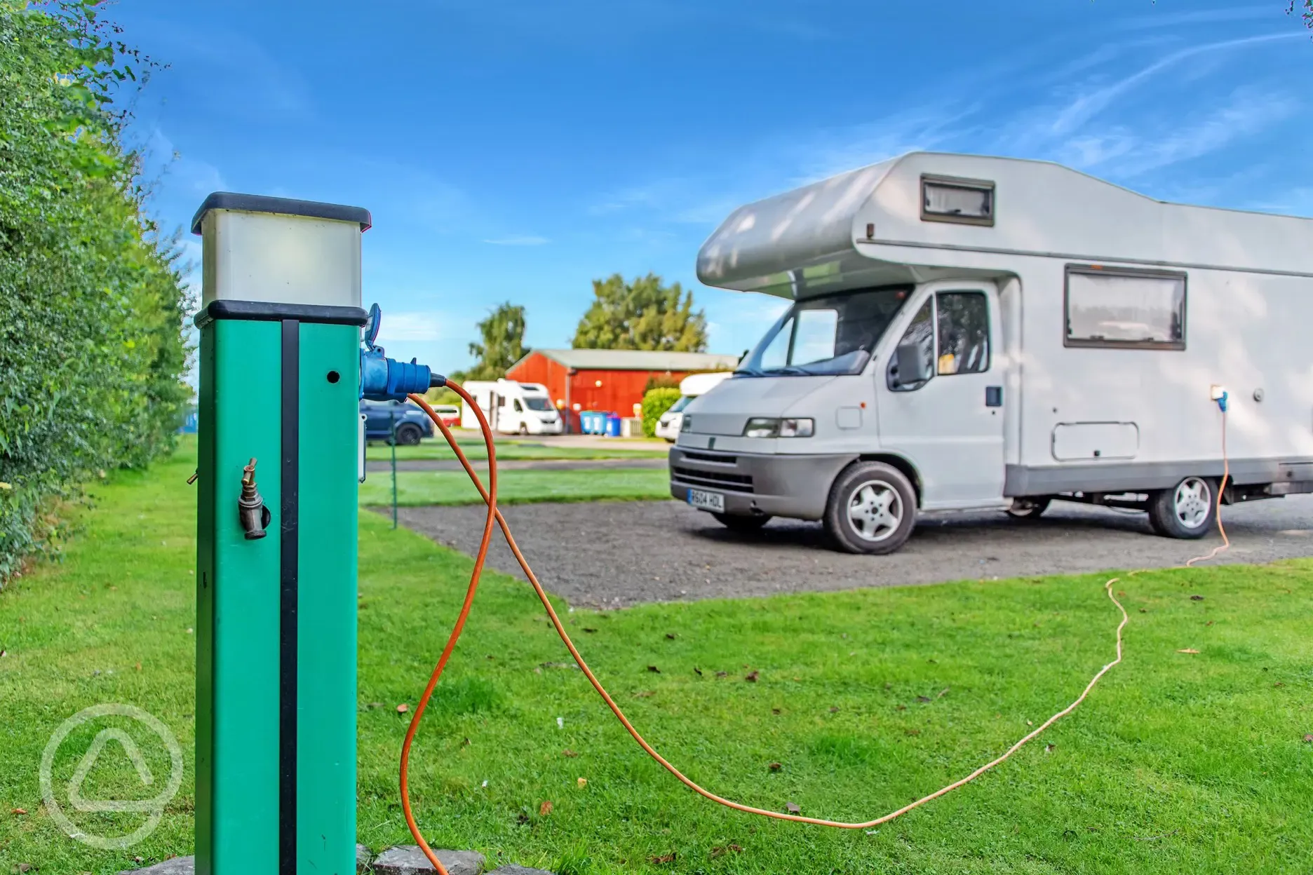 Fully serviced hardstanding pitches with a 16 amp electric hook up