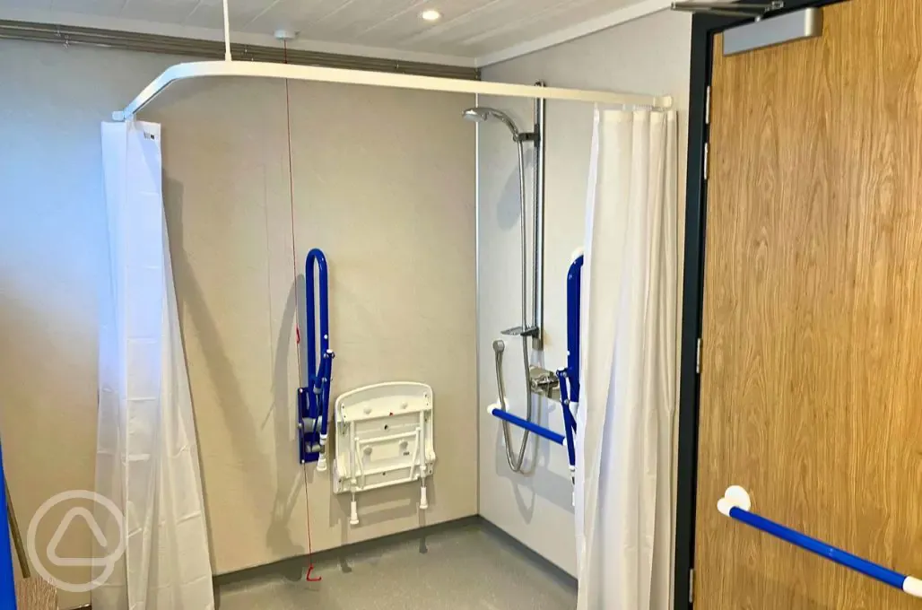 Disabled bathroom with accessible shower