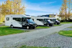 Motorhomes on the optional electric hardstanding pitches
