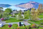 Aerial of Reraig Caravan and Camping and views of Loch Alsh