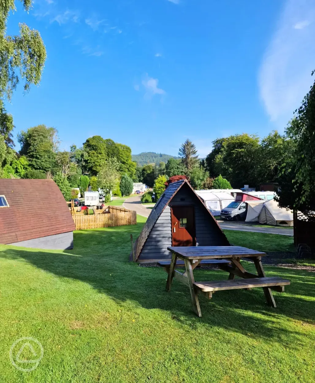 Camping pods and fully serviced hardstanding pitches