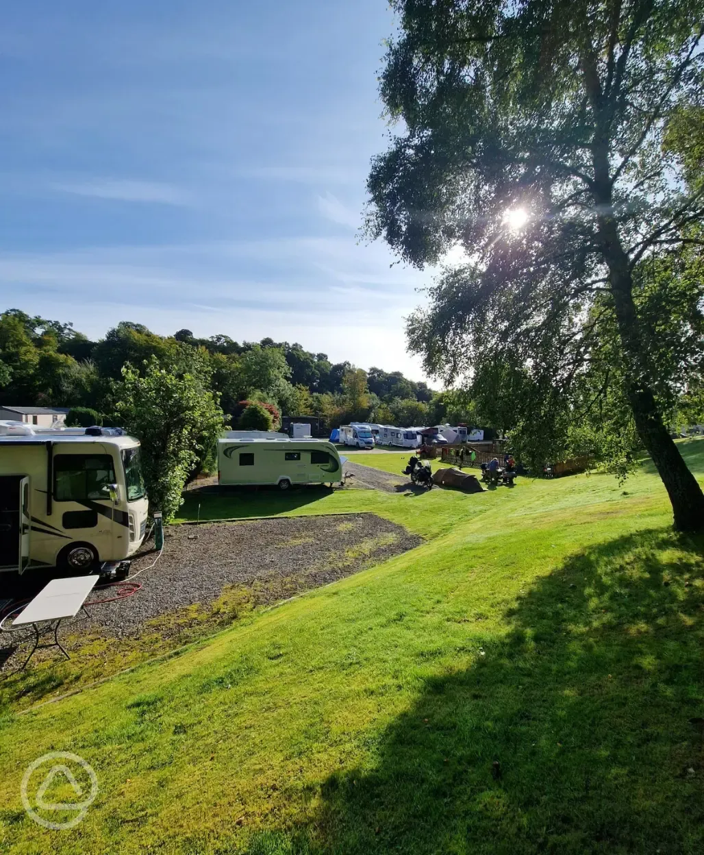 Fully serviced hardstanding touring pitches