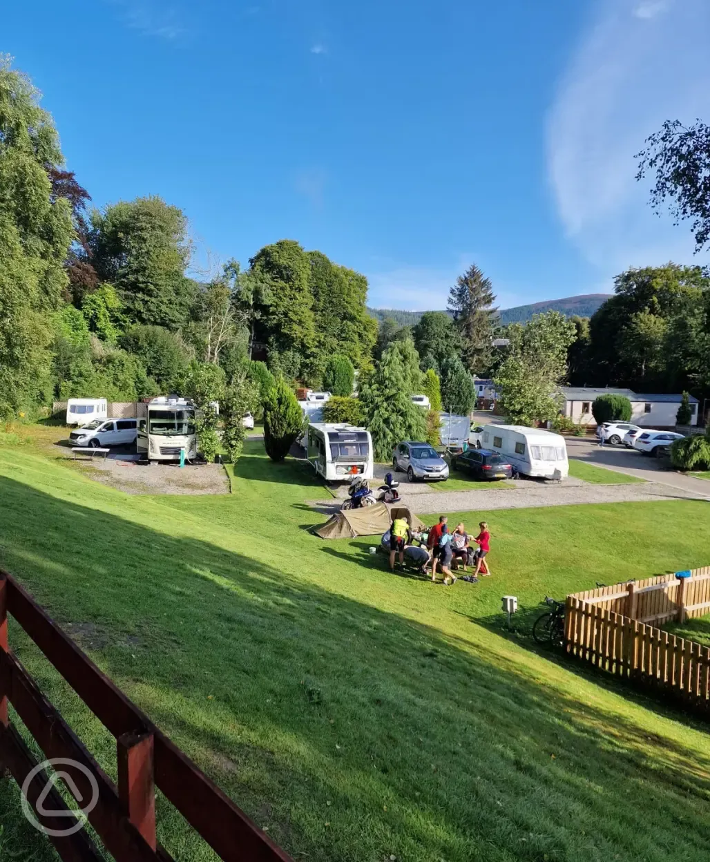 Fully serviced hardstanding touring pitches