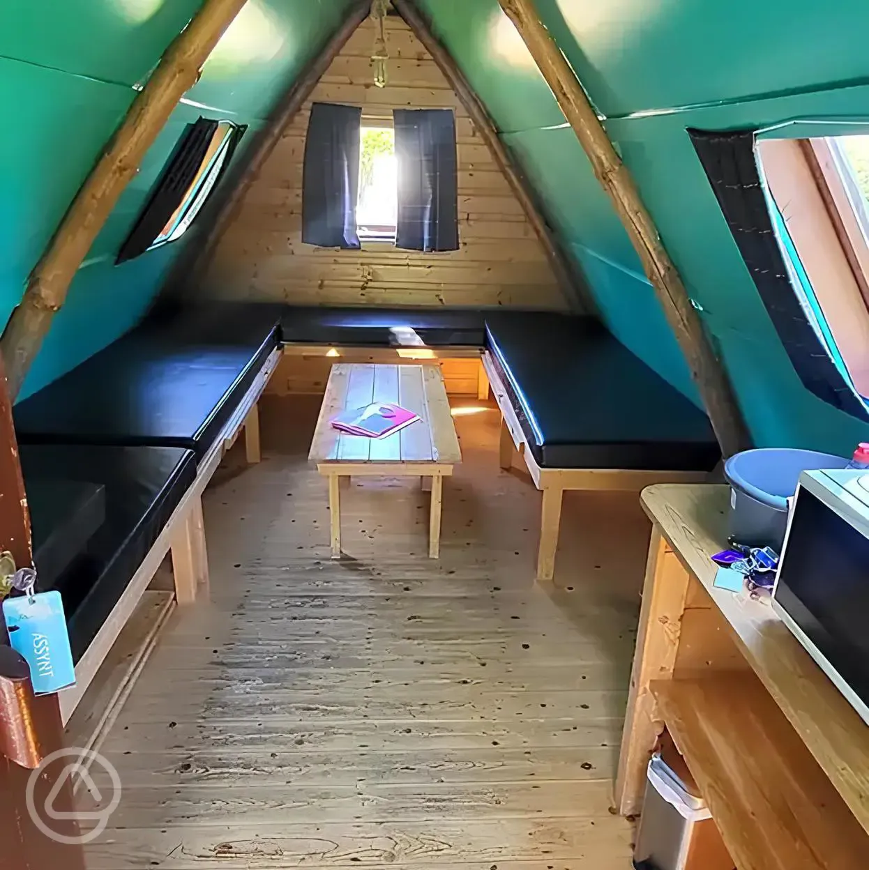 Camping pod interior