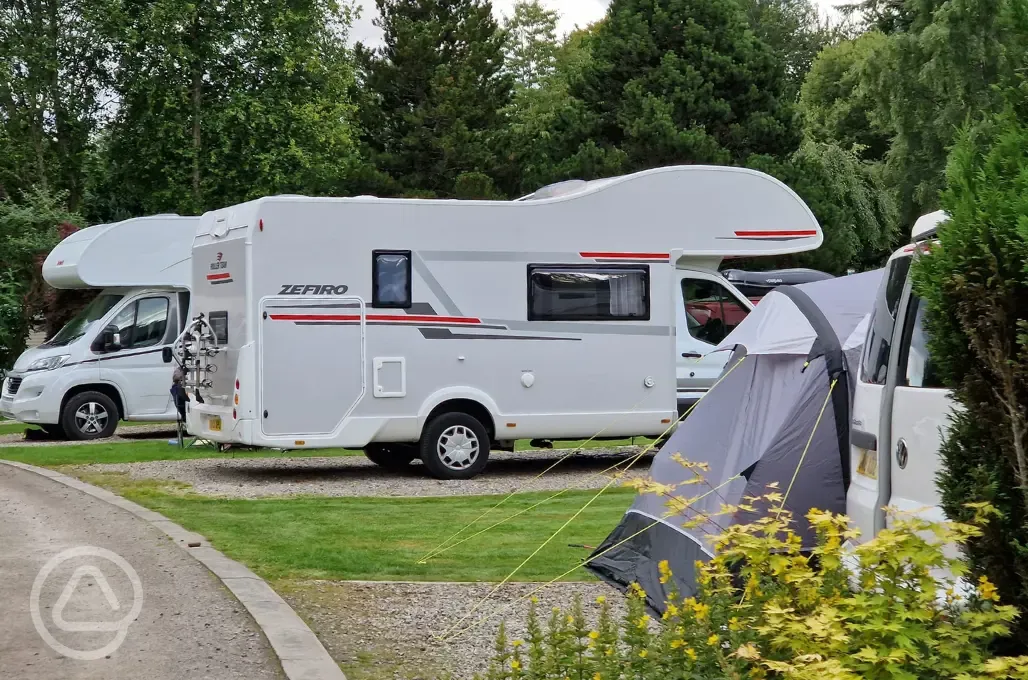 Fully serviced hardstanding touring pitches