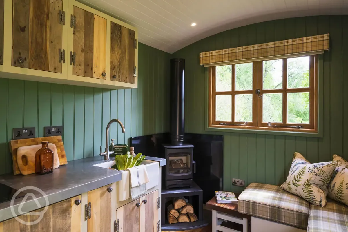 Shepherd's Hut interior