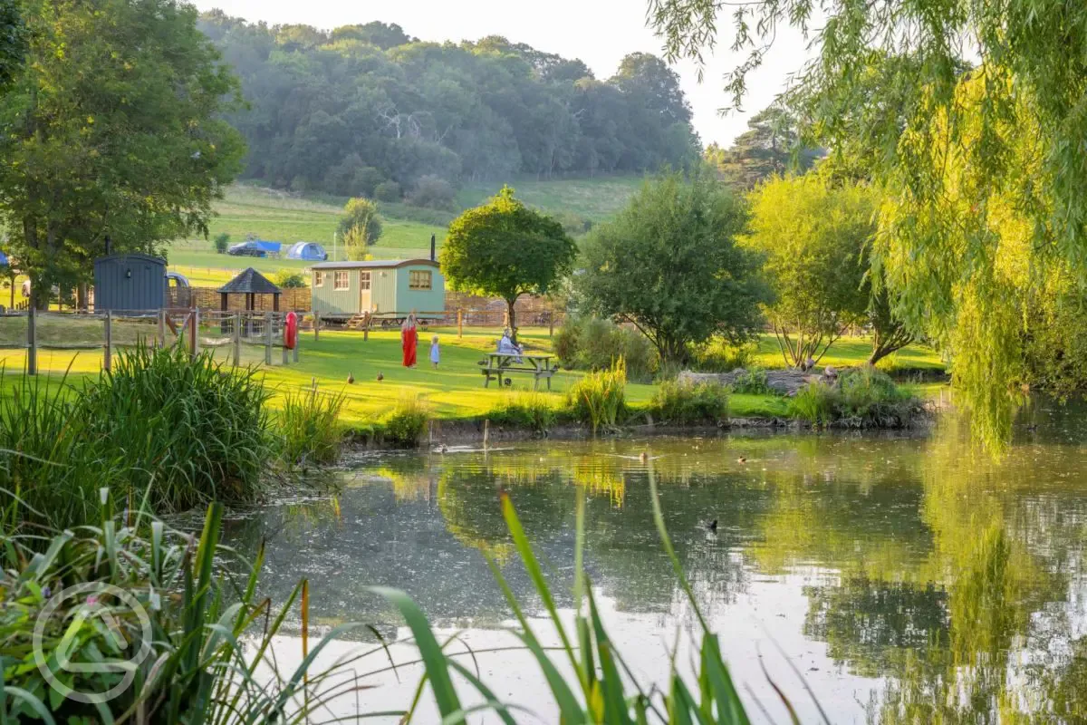 Shepherd's hut by the lake