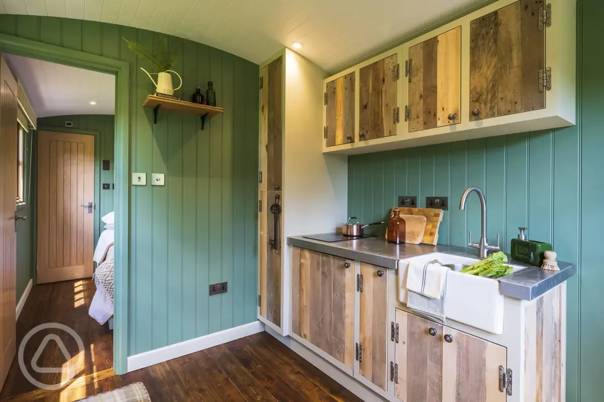 Shepherd's hut kitchen