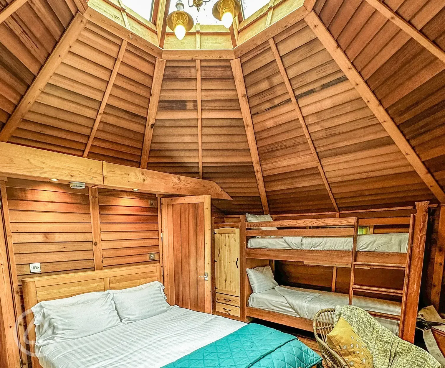 Hexagonal mini cabin interior