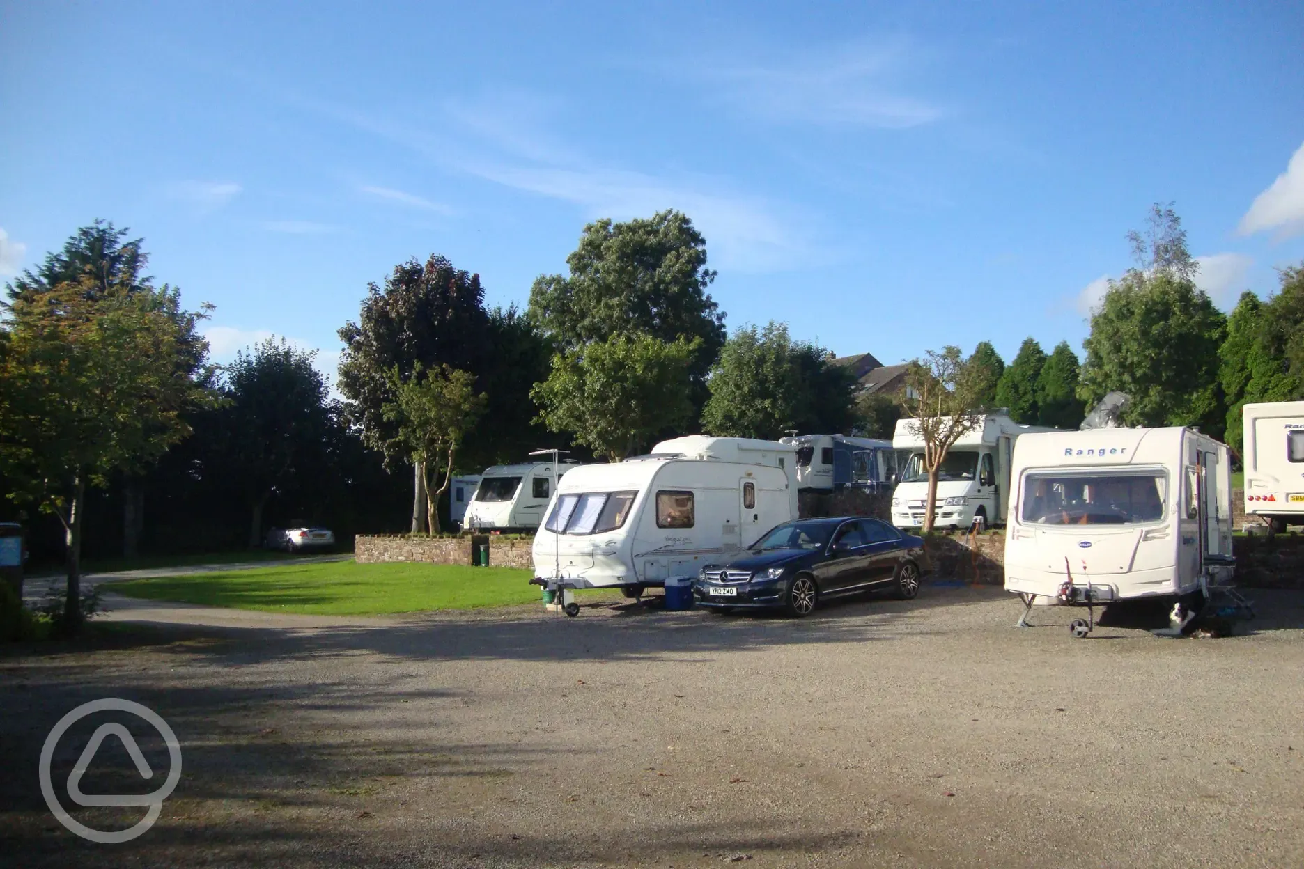 Caravans and motorhomes pitched up