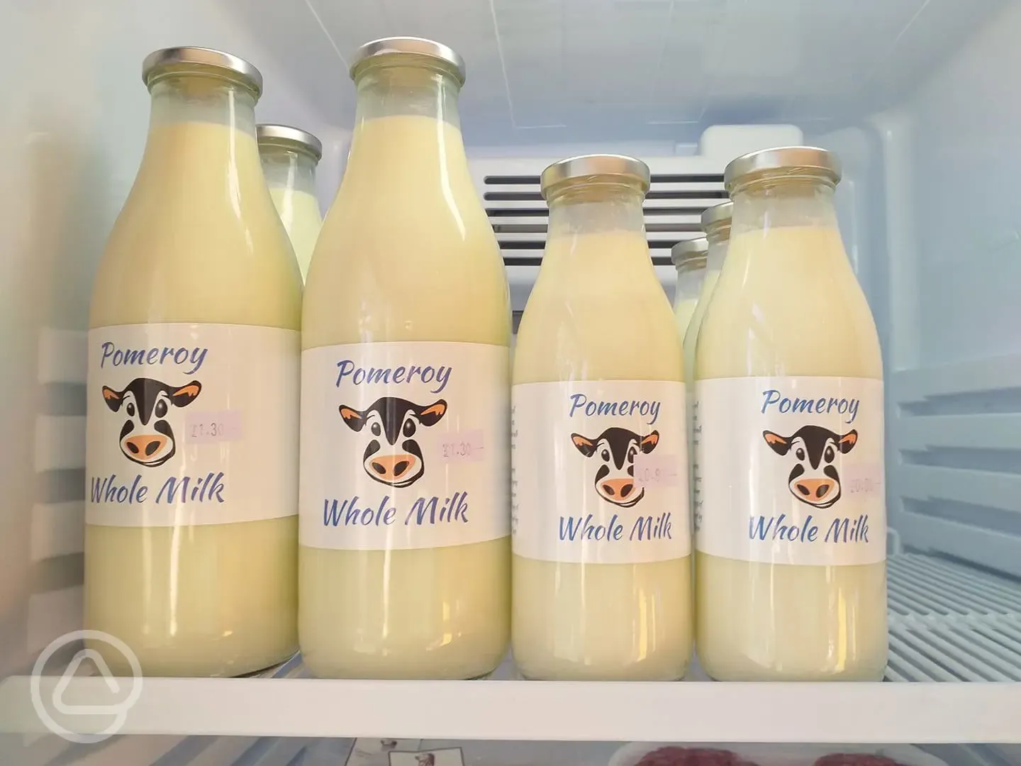 Fresh milk made from the site's own cows