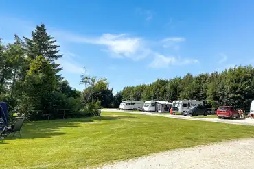 Camping field at Pomeroy Caravan Park with electric and non electric pitches