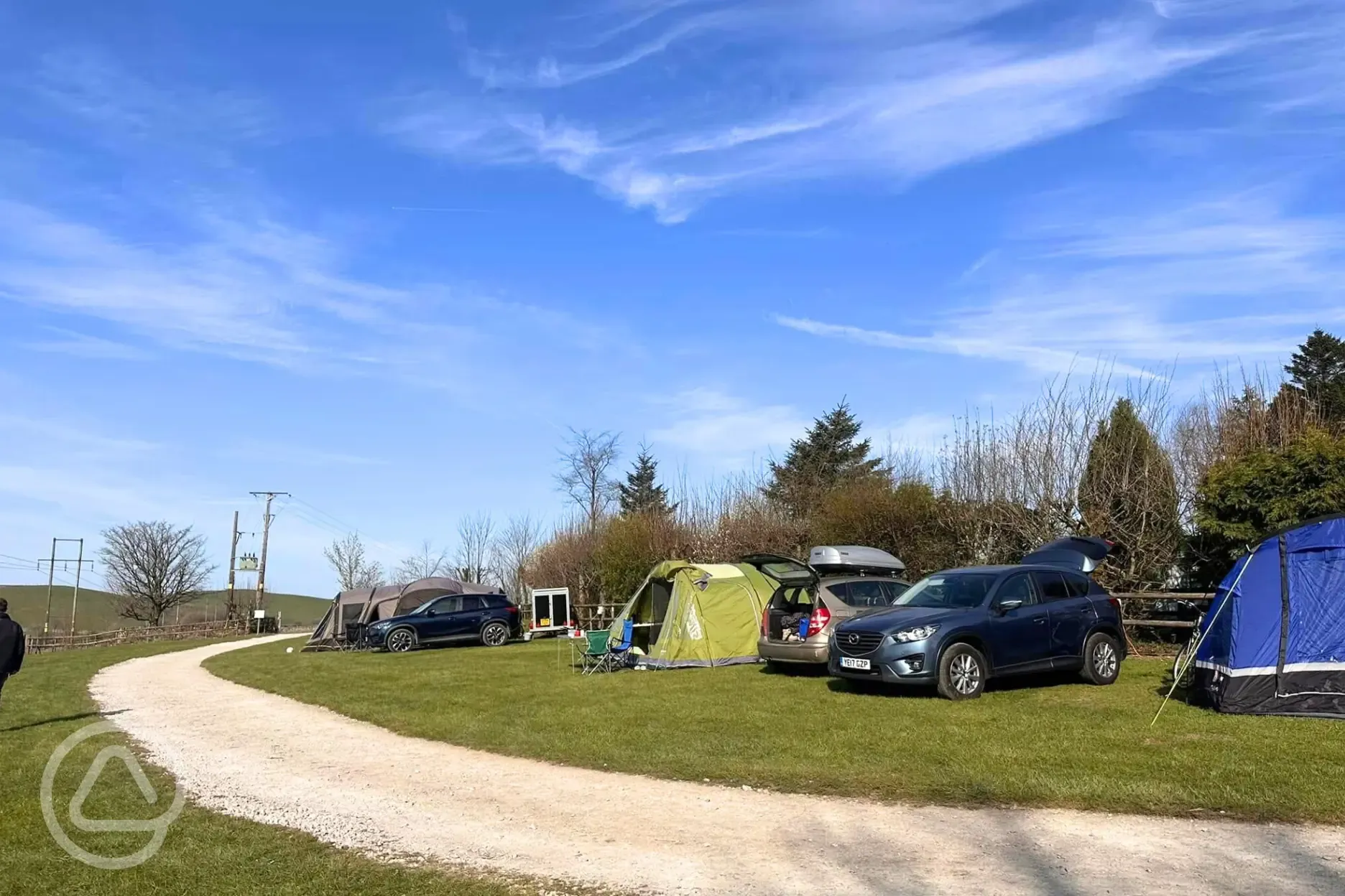 Electric grass pitches with 16amp electric hook up and water tap