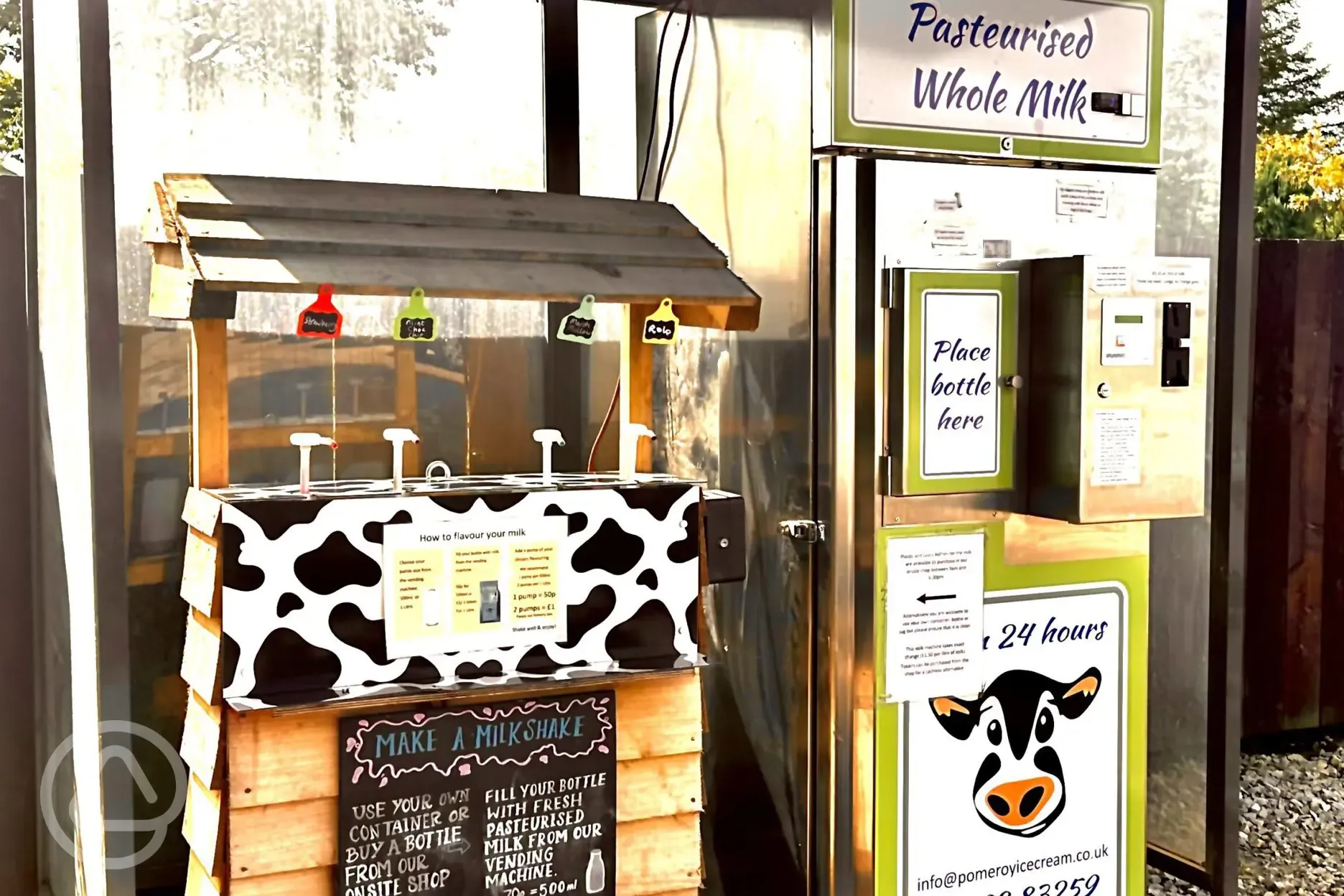 Onsite trailer selling ice cream and milkshakes