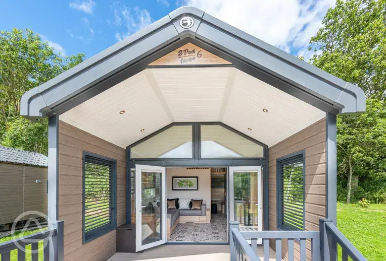 Ensuite Jurassic Escape Pods at Golden Cap Holiday Park