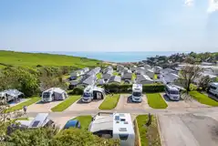 Fully serviced hardstanding pitches at Golden Cap Holiday Park