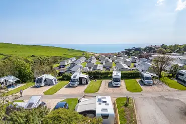 Fully serviced hardstanding pitches at Golden Cap Holiday Park
