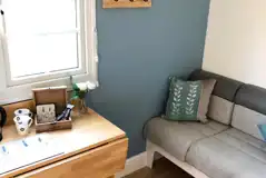 Three person shepherd's hut interior