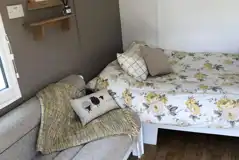 Accessible shepherd's hut interior