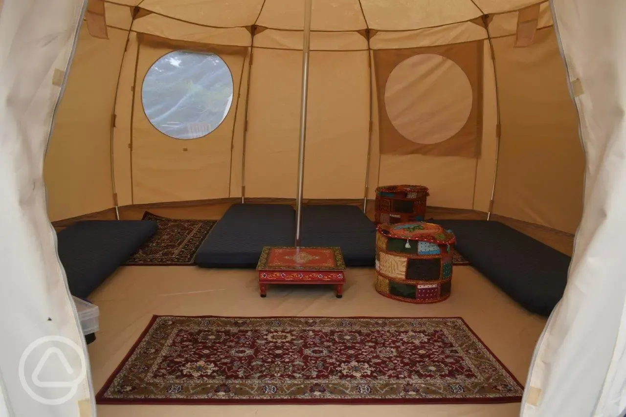 Bell tent interior 