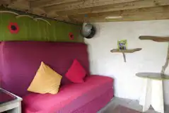 Glamping burrow interior Glamping burrow interior