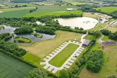 Aerial of Allerthorpe Lakeland Park with three lakes