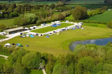 Aerial of Allerthorpe Lakeland Park with three onsite lakes