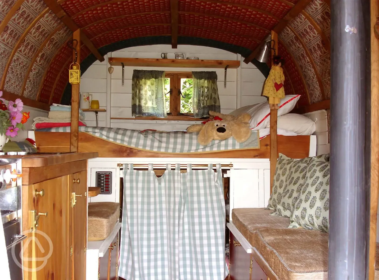 inside the fully-equipped gypsy caravan
