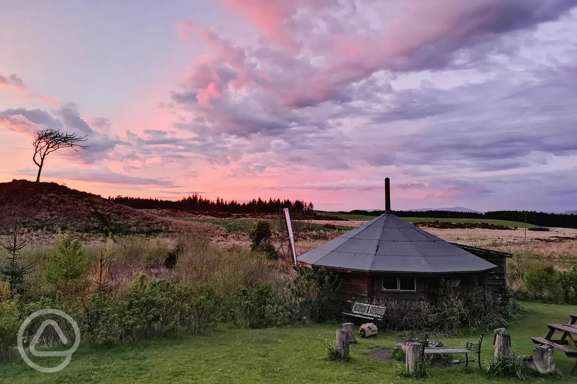 The roundhouse at sunset