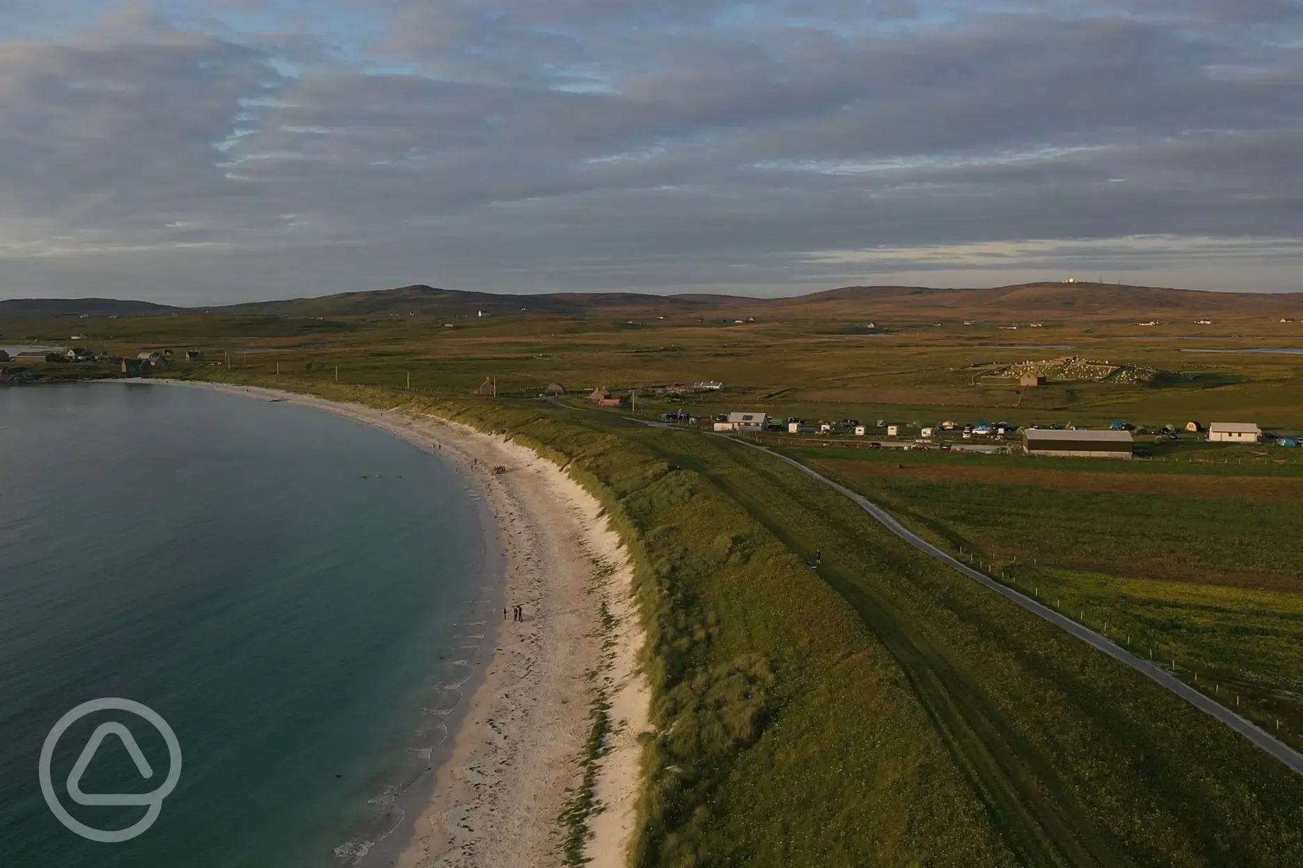 Aerial view of Hougharry Beach by Lettoch Films